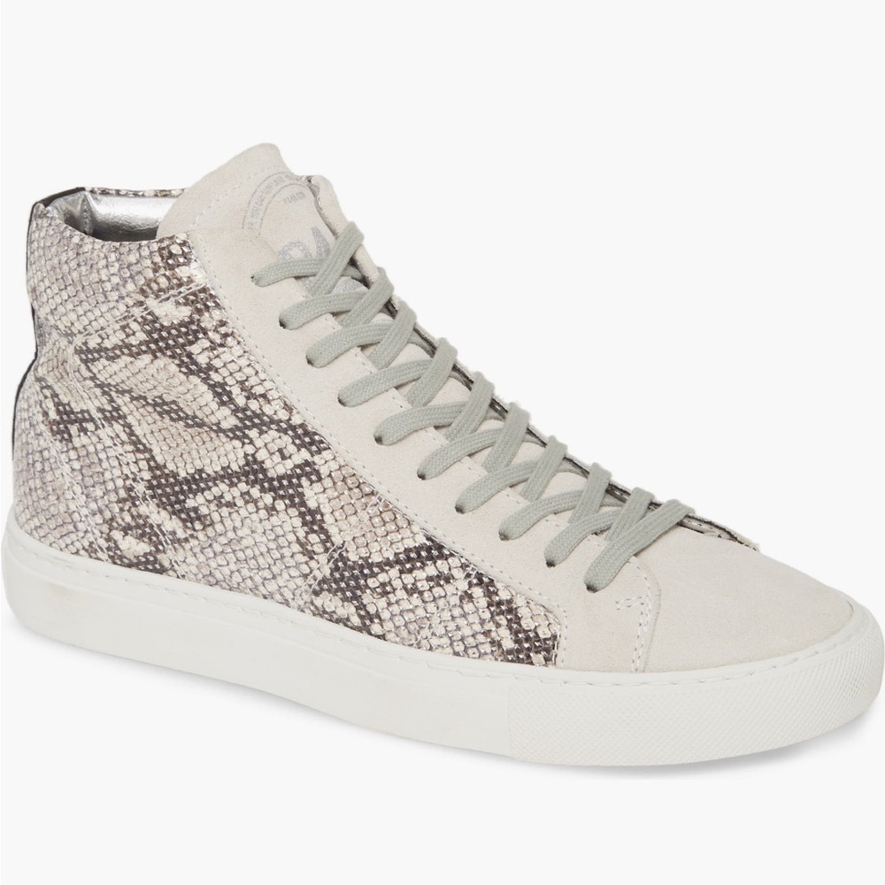 P448 Star Snakeskin Embossed Leather High Top